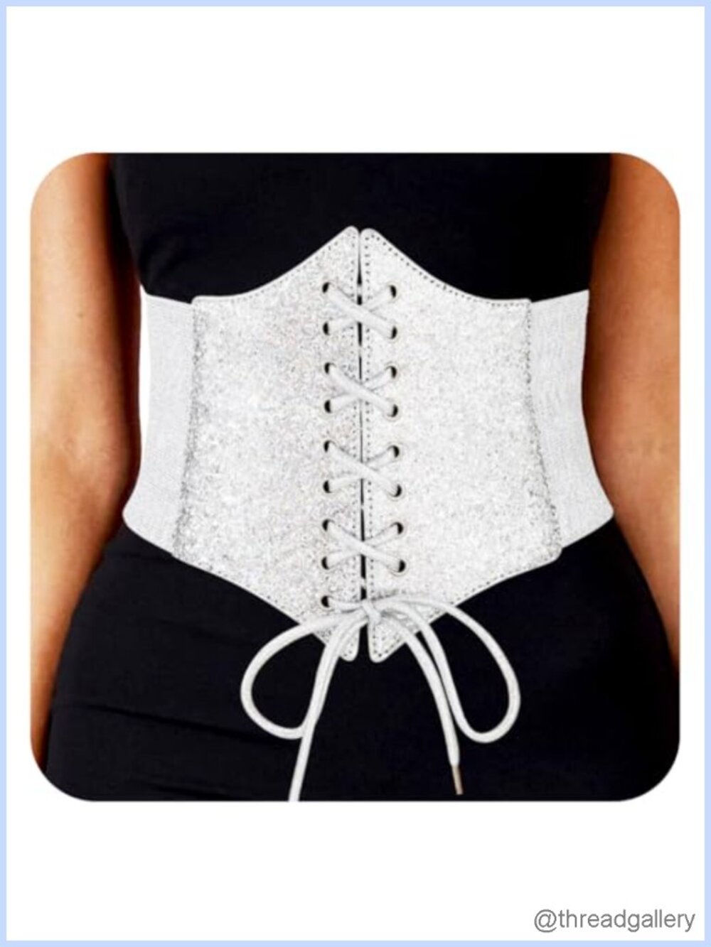 Sequin Wide Corset Waist Belt Adjustable Elastic Women Party Prom